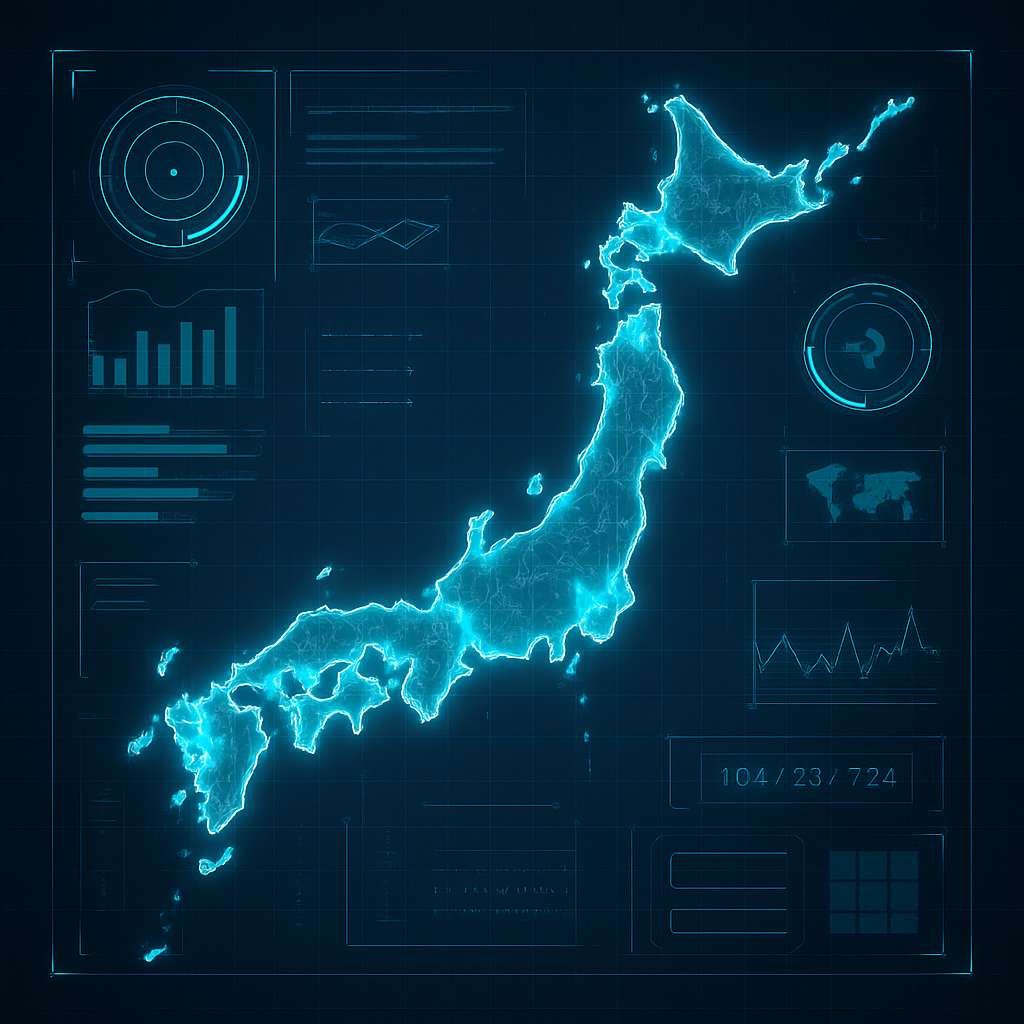 Holographic map of Japan — birthplace of airsoft